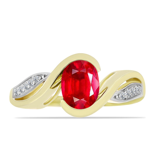 Anel de Prata com Banho de Ouro com Ágata Vermelha e Topázio Branco Contraste: Cabeca de Veado (800)