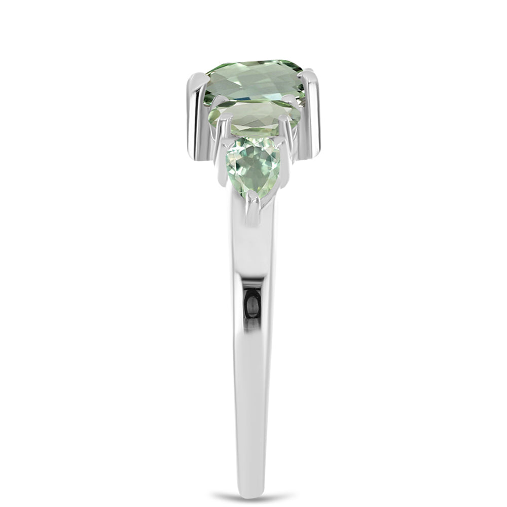 Anel de Prata com Ametista Verde