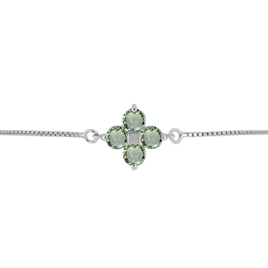 Pulseira de Prata com Ametista Verde