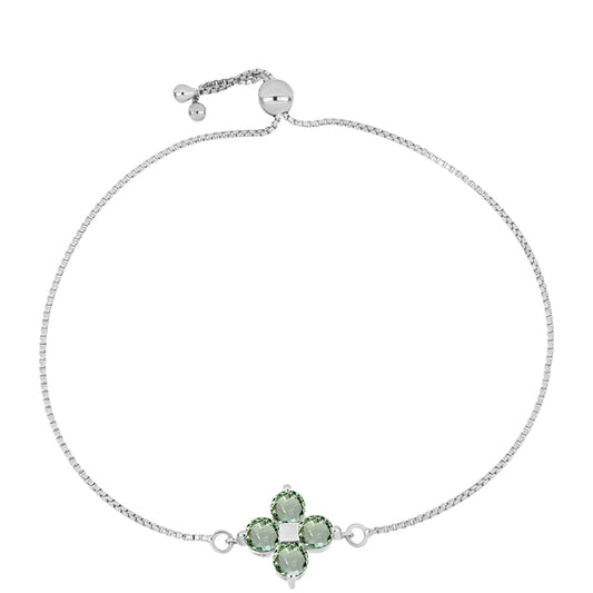 Pulseira de Prata com Ametista Verde
