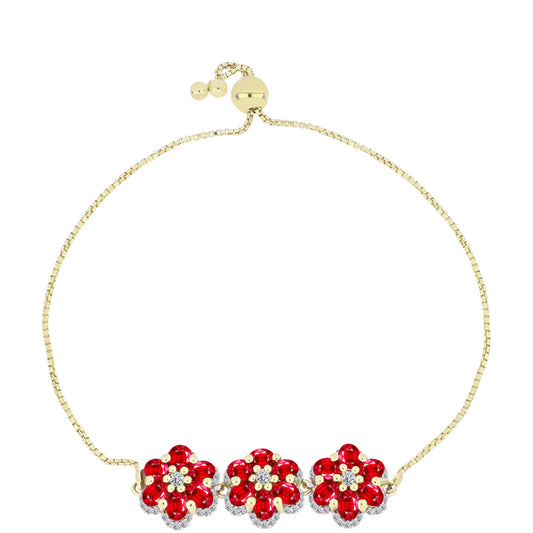 Pulseira de Prata com Banho de Ouro com Ágata Vermelha e Topázio Branco Contraste: Cabeca de Veado (800)