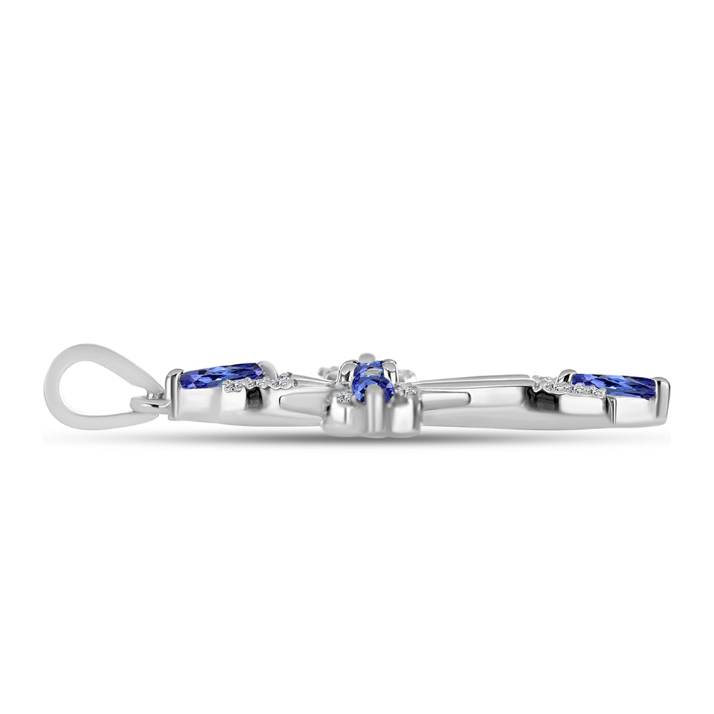 Cruz Pendente de Prata com Tanzanite