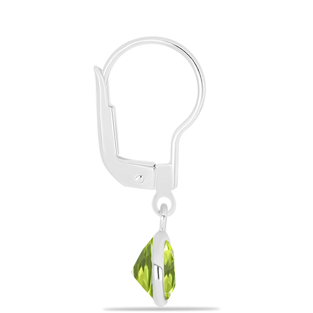 Conjunto de Prata com Peridoto de Changbai e Pedra da Lua Arco-íris ( Brincos )