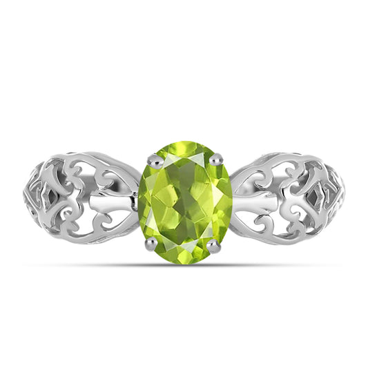 Anel de Prata com Peridoto de Changbai