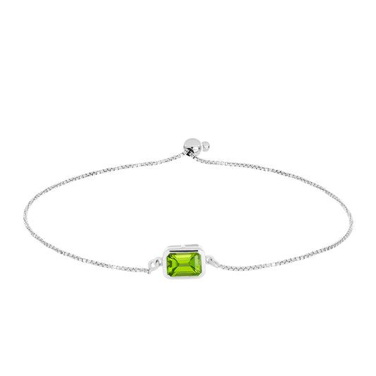 Pulseira de Prata com Peridoto de Changbai