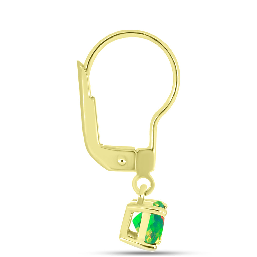 Conjunto de Prata com Banho de Ouro com Opala Verde do Etíope Lega Dembi e Opala Preta de Lega Dembi da Etiópia ( Brincos ) Contraste: Cabeca de Veado (800)