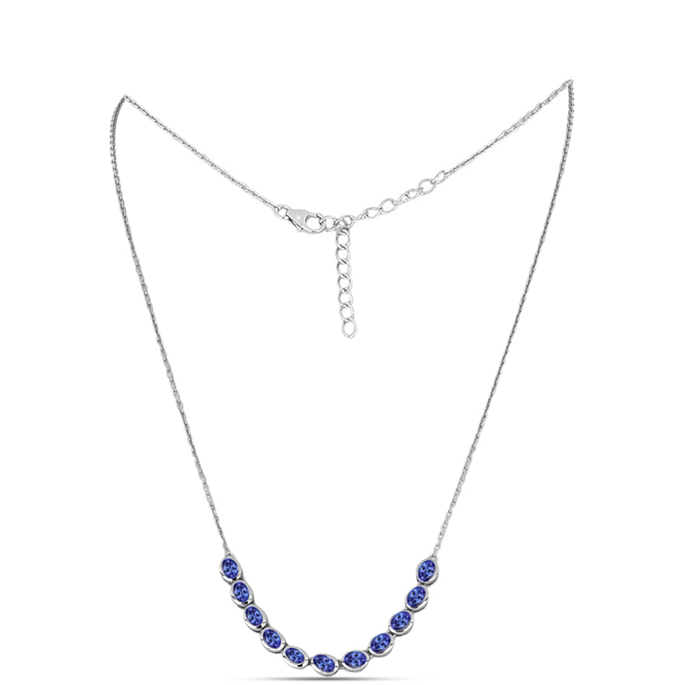 Colar de Prata com Tanzanite AAA Contraste: Cabeca de Veado (800)