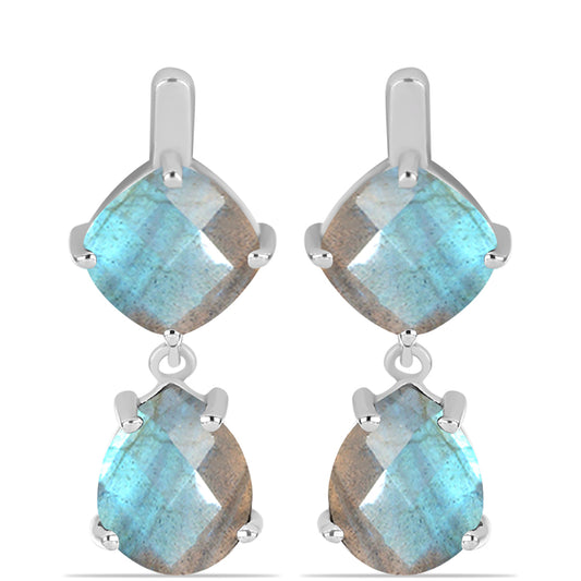 Brincos de Prata com Labradorite de Gullgruvene
