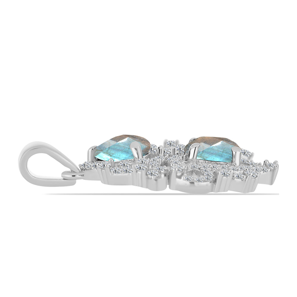 Pendente de Prata com Labradorite de Gullgruvene Contraste: Cabeca de Veado (800)