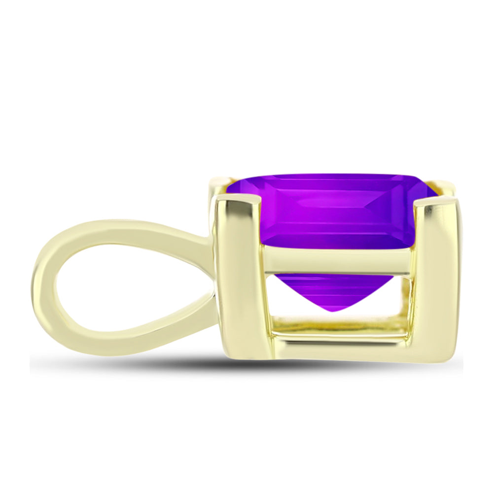 Pendente de Prata com Banho de Ouro com Ágata Roxa