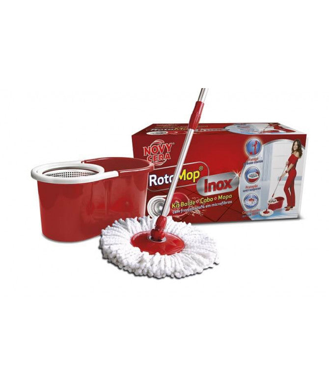 Kit de limpeza Novycera RotoMop de aço inoxidável