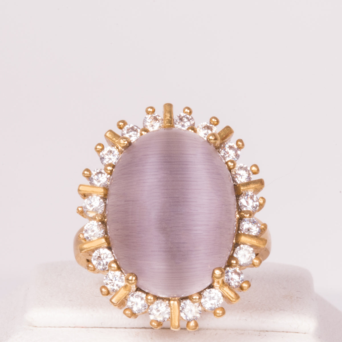 Anel de Liga de Ouro com Cristal Emporia® Branco ( Anel )