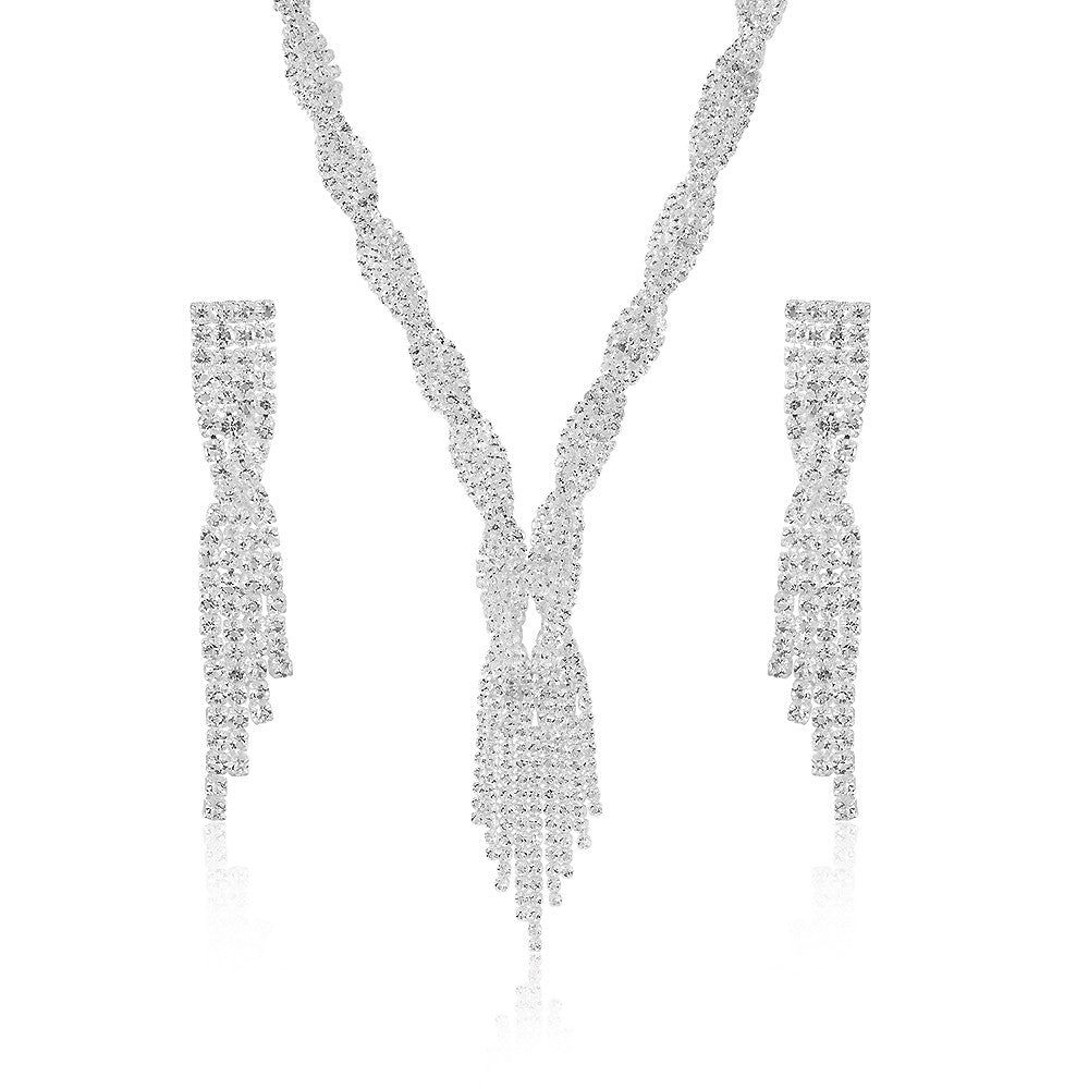 Conjunto de Liga de Ouro com Cristal Emporia® Branco