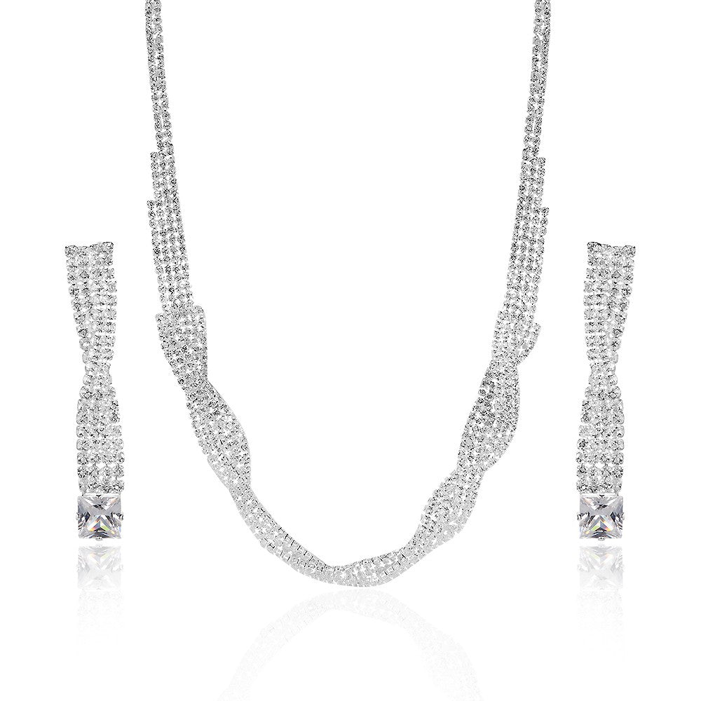 Conjunto de Liga de Ouro com Cristal Emporia® Branco