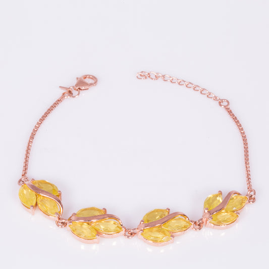Pulseira de Prata com Banho de Ouro com Diásporo Artificial Contraste: Cabeca de Veado (800)