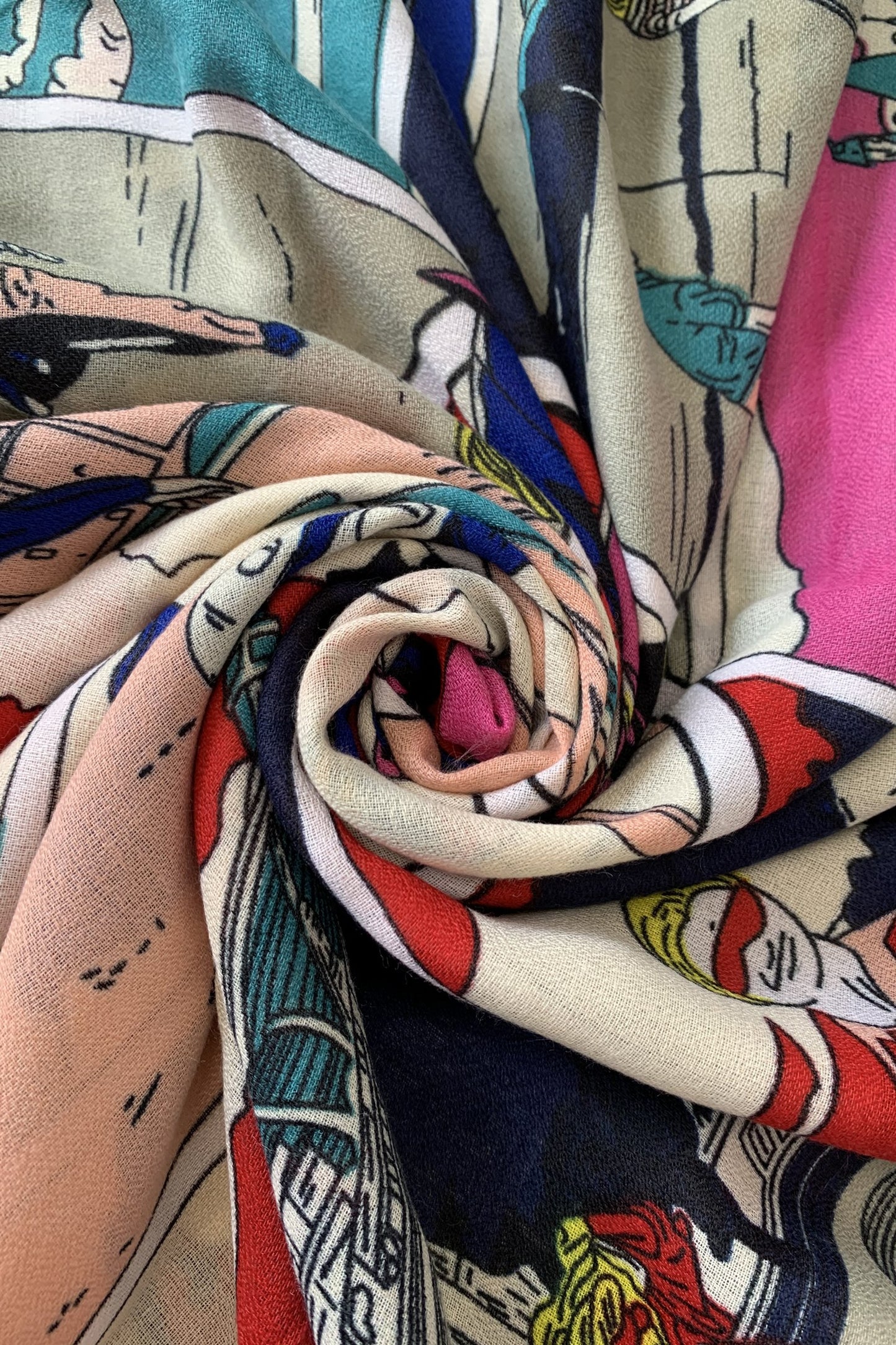 Xaile de algodão, 85 cm x 180 cm, Roy Lichtenstein - Style 60s Pop Art