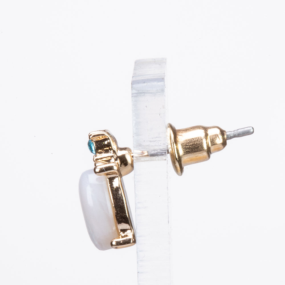 Conjunto de Liga de Ouro com Cristal Emporia® Azul e Cristal Emporia Opala colorida