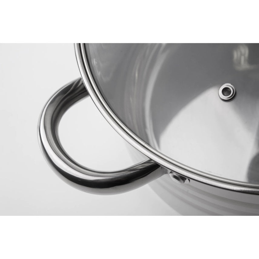 Conjunto de Panelas de Aço Inoxidável de 3 peças com 5 camadas de base e revestimento de mármore Xylan, Edição da Linha Gourmet