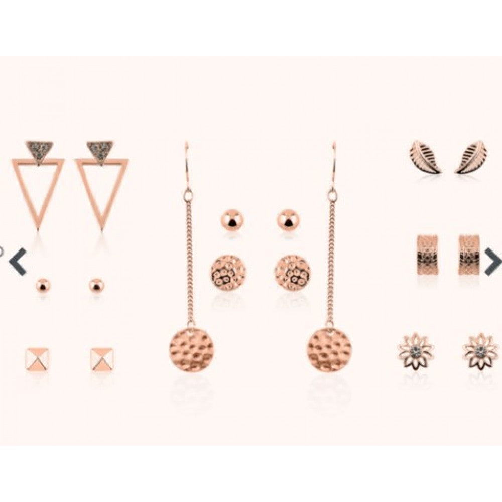 Conjunto Pierre Cardin de 9 peças composto por 9 pares de brincos