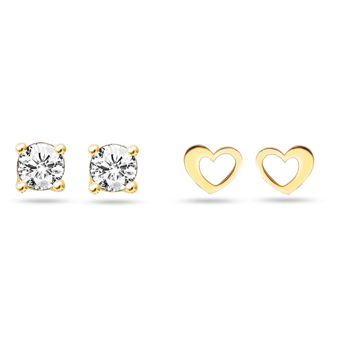 Conjunto de Liga de Ouro com Diamante Branco (Colar+Brincos+Pendente)