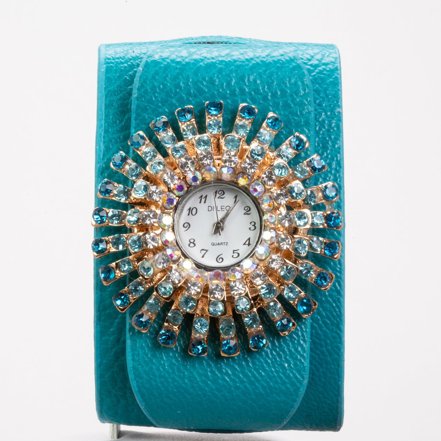 DiLeo Luna Relógio de Liga de metais, Analógico, para Mulheres, TURQUESA