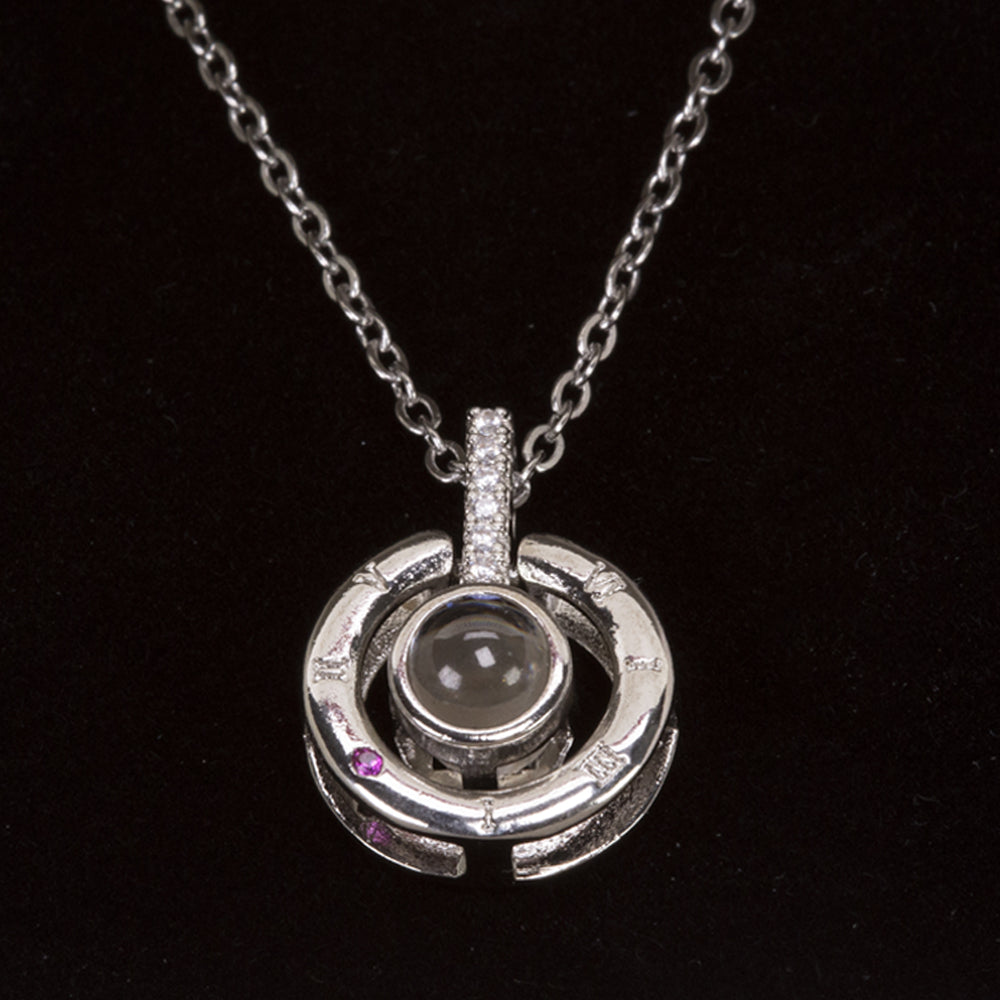 Guarda-jóias Rosa Eterna com colar "Amo-te"