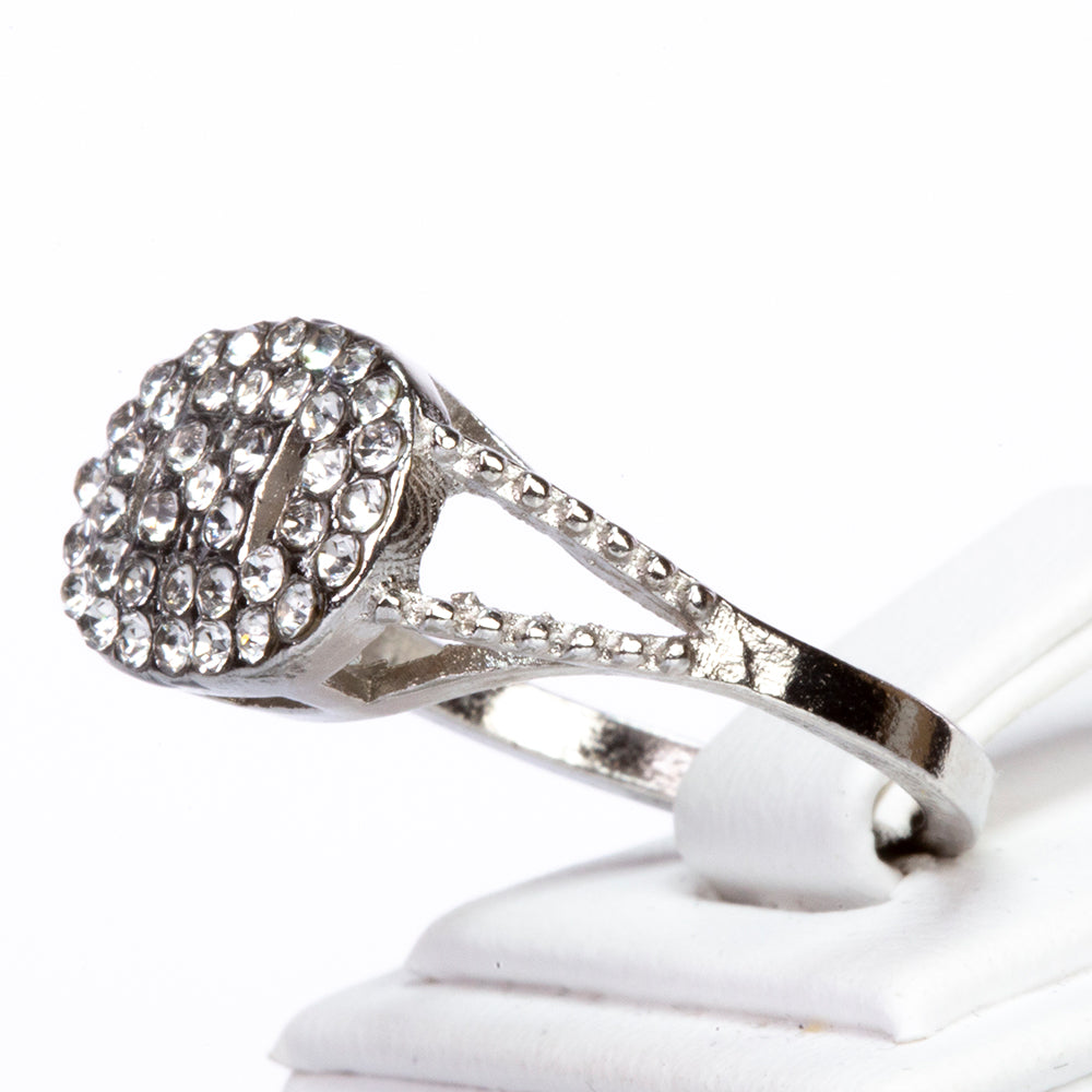 Relógio de Liga de Ouro com Cristal Emporia® Branco (Colar+Brincos+Pulseira+Pendente)