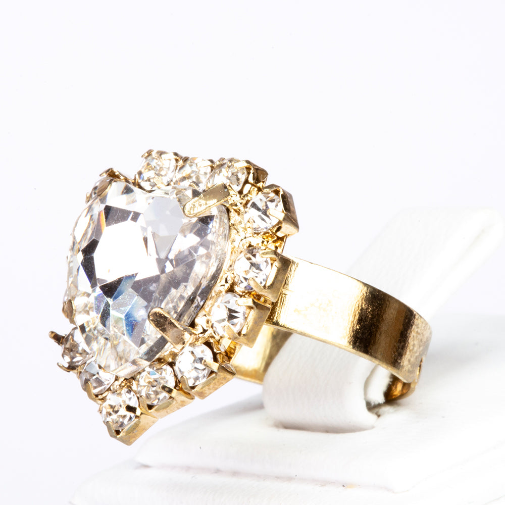 Relógio de Liga de Ouro com Cristal Emporia® Branco (Colar+Brincos+Pulseira+Pendente)