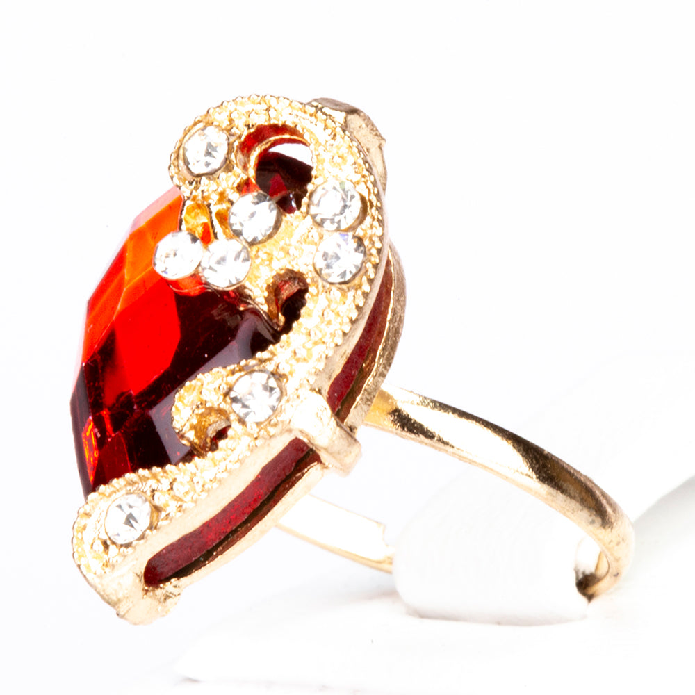 Relógio de Liga de Ouro com Cristal Emporia® Vermelho (Colar+Brincos+Pulseira+Pendente)