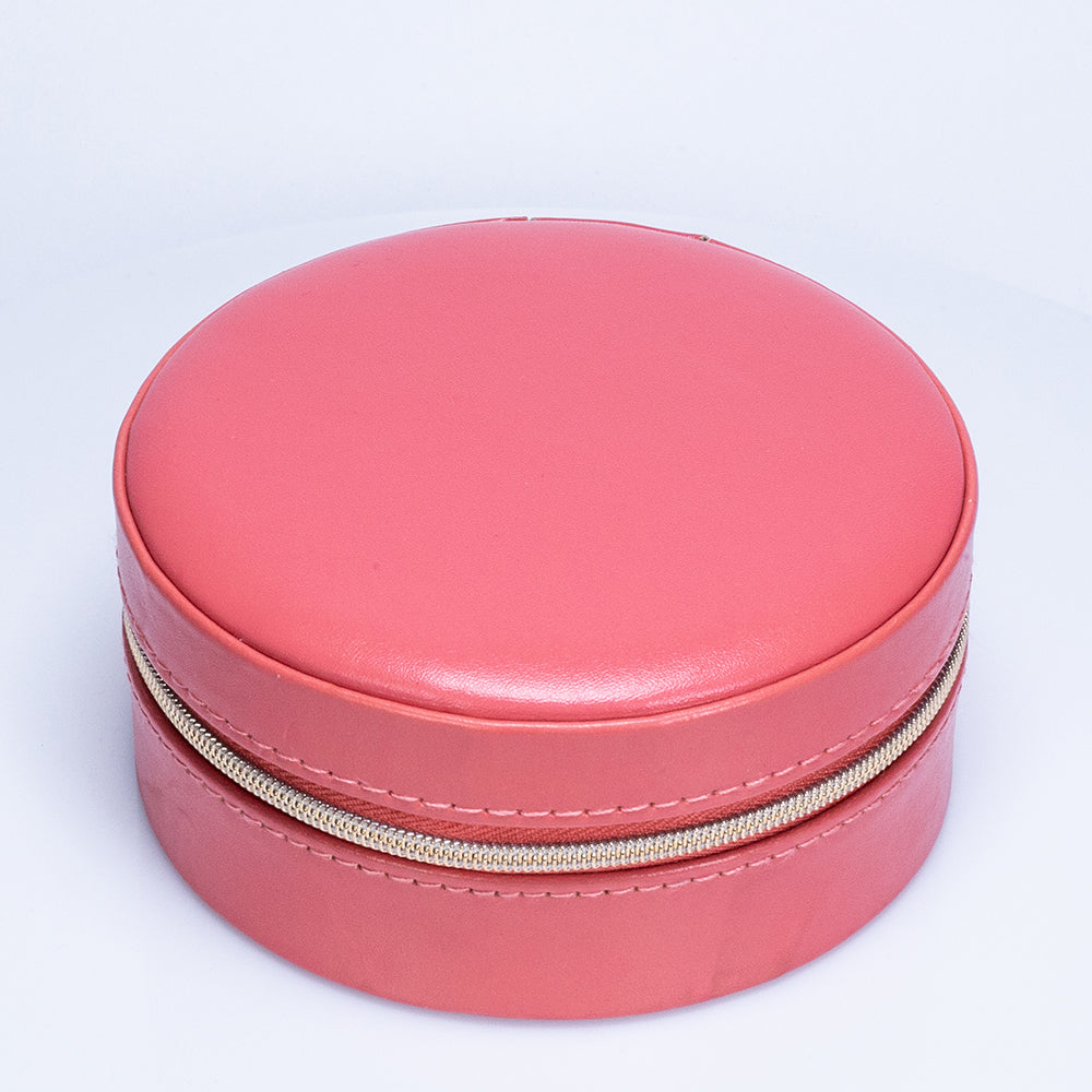 Caixa Organizadora de Jóias em Couro e Veludo PU, Coral