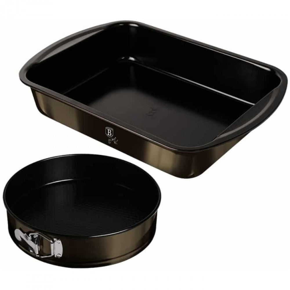 Conjunto de 2 peças de formas para bolos, preto brilhante