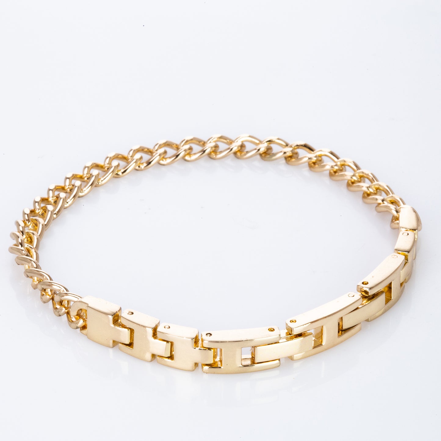 Conjunto banhado a ouro com cristal Branco Emporia® (relógio + 2 pulseiras)