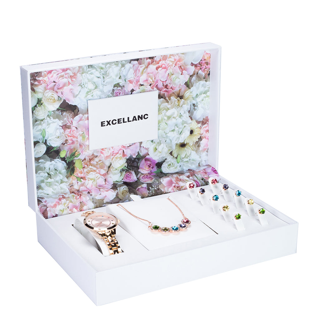 Conjunto Ligas com Cristal Emporia® Multicor