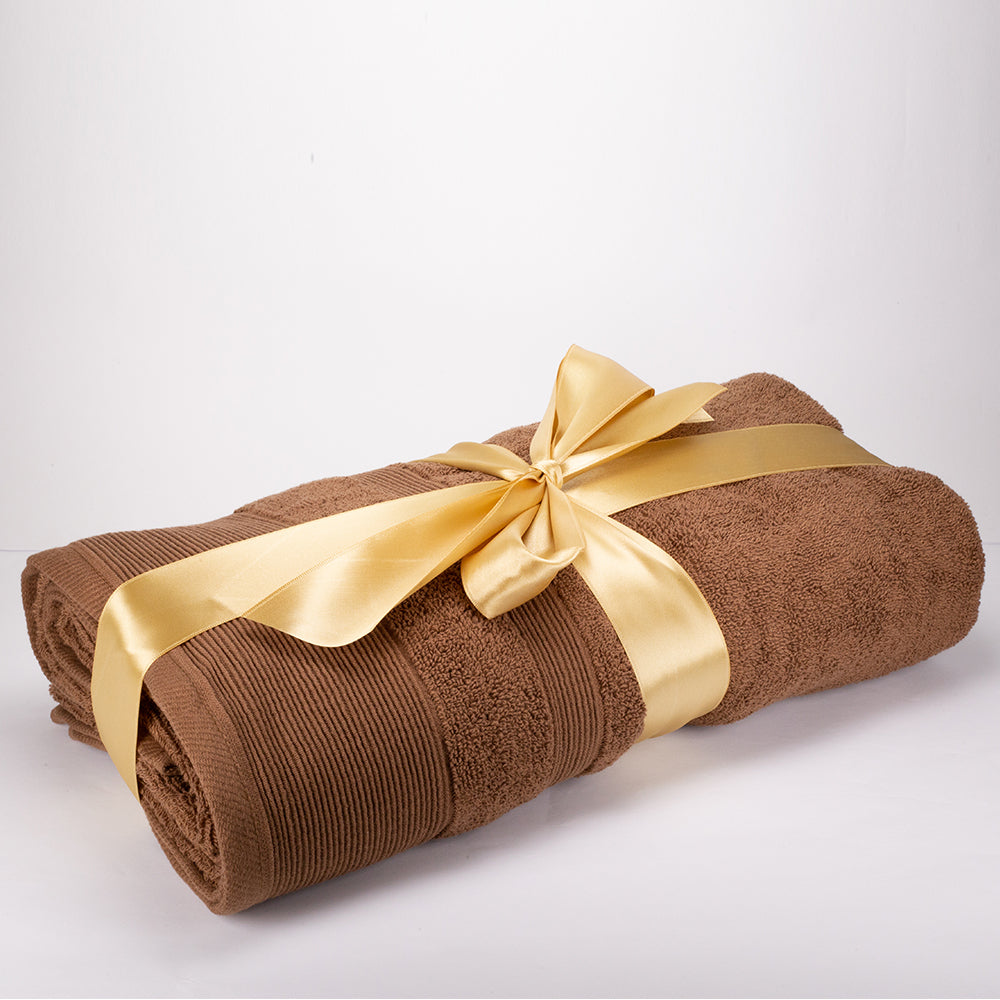Conjunto de 3+3+1 de Toalhas de Banho 100% Microcotton, 500 GSM, Castanho Chocolate