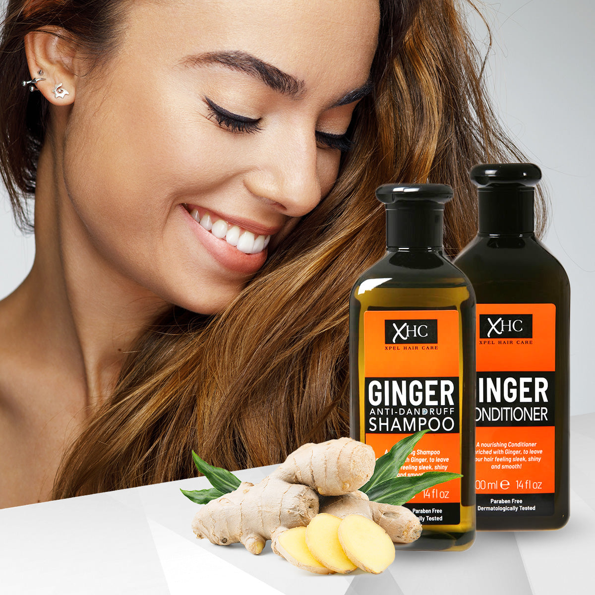 XHC Condicionador de Cabelo Refrescante com Gengibre, 400 ml