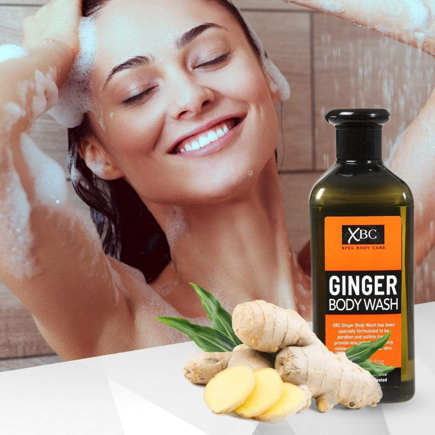 Gel de Banho Refrescante com Gengibre, Corpo e Cabelo, 400 ml