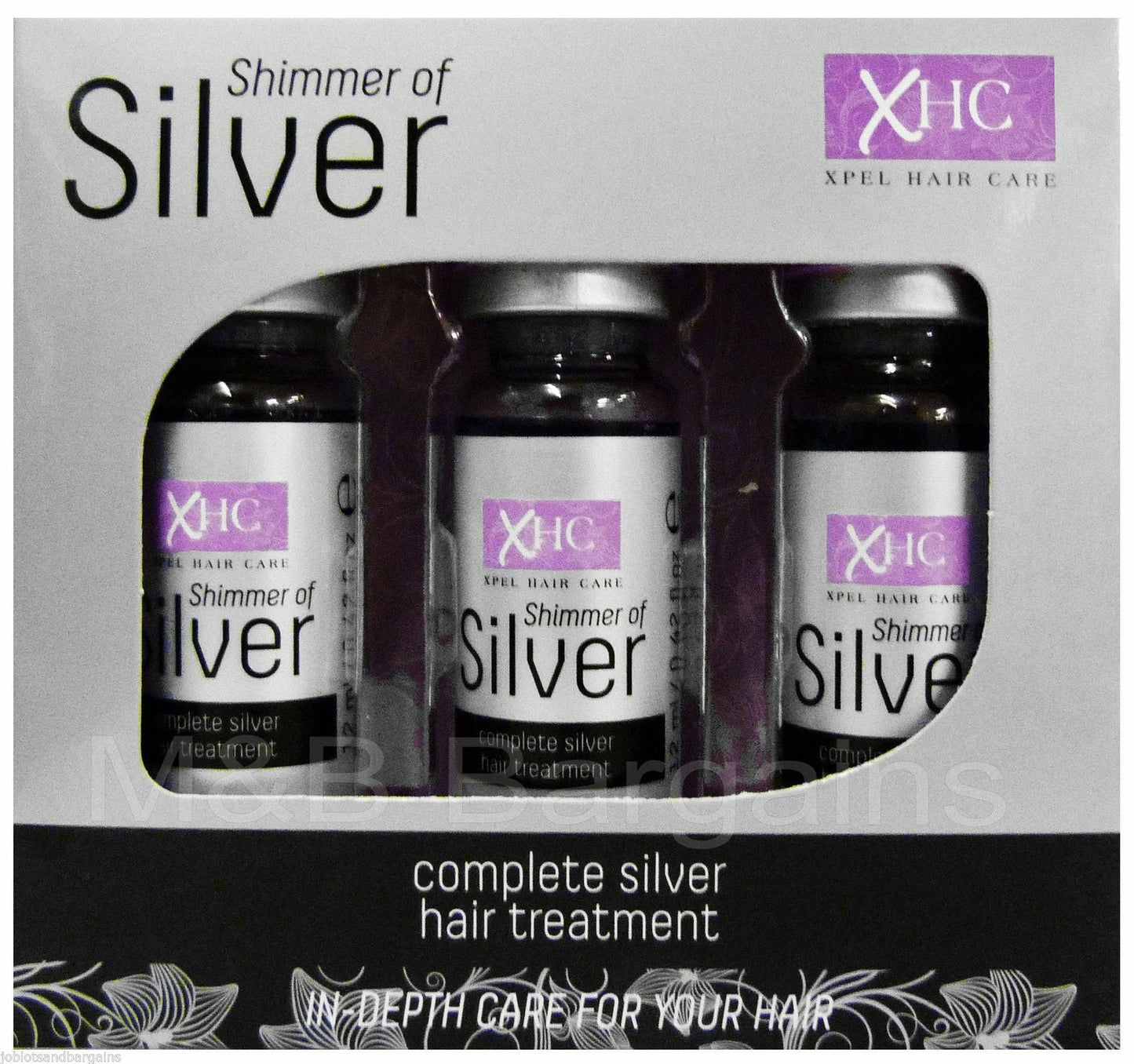 Serum clareador de cabelo com Queratina e Brilho de Prata - 3 x 12 ml