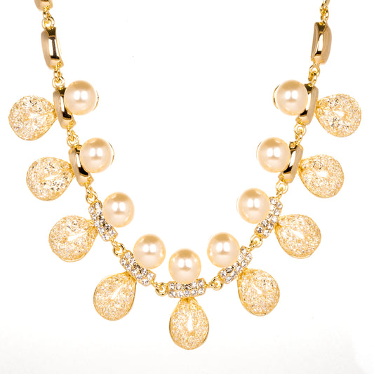 Conjunto de Liga de Ouro com Cristal Emporia® Branco