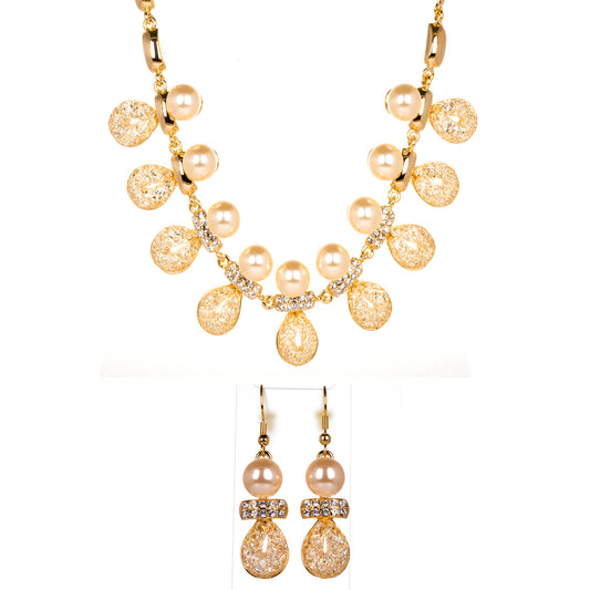 Conjunto de Liga de Ouro com Cristal Emporia® Branco