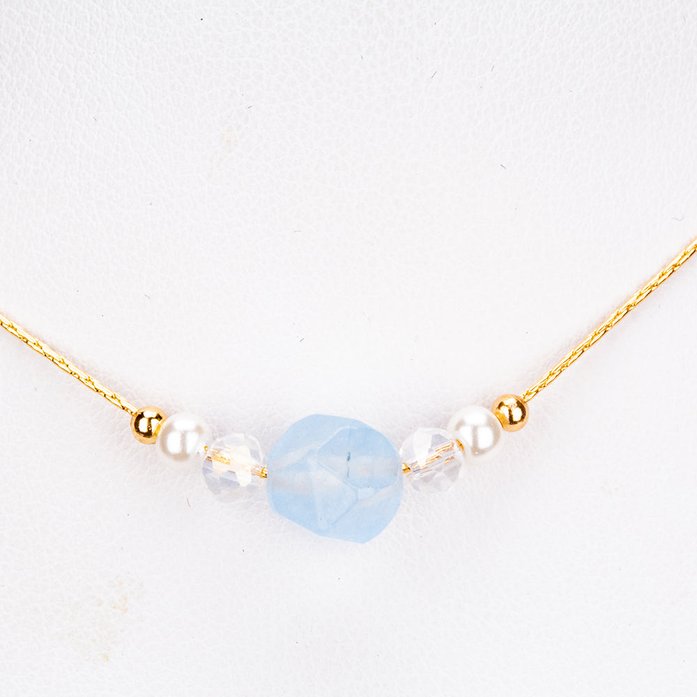 Conjunto de Liga de Ouro com Turmalina ( Colar+Brincos+Pulseira )