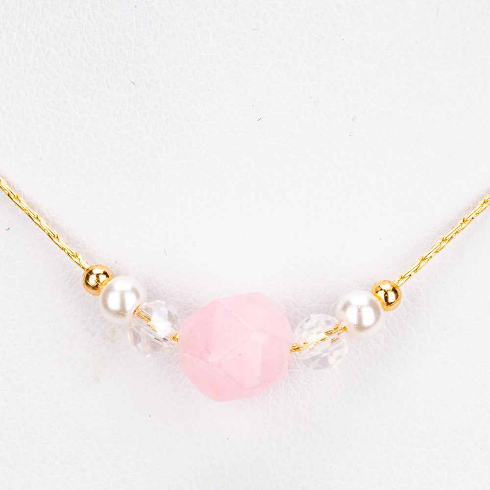 Conjunto de Liga de Ouro com Turmalina ( Colar+Brincos+Pulseira )