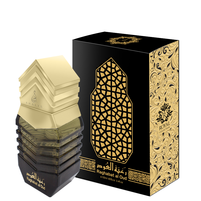 100 ml de Eau de Perfume Raghabat al Oud Fragrância Almiscarada Amadeirada para Homens
