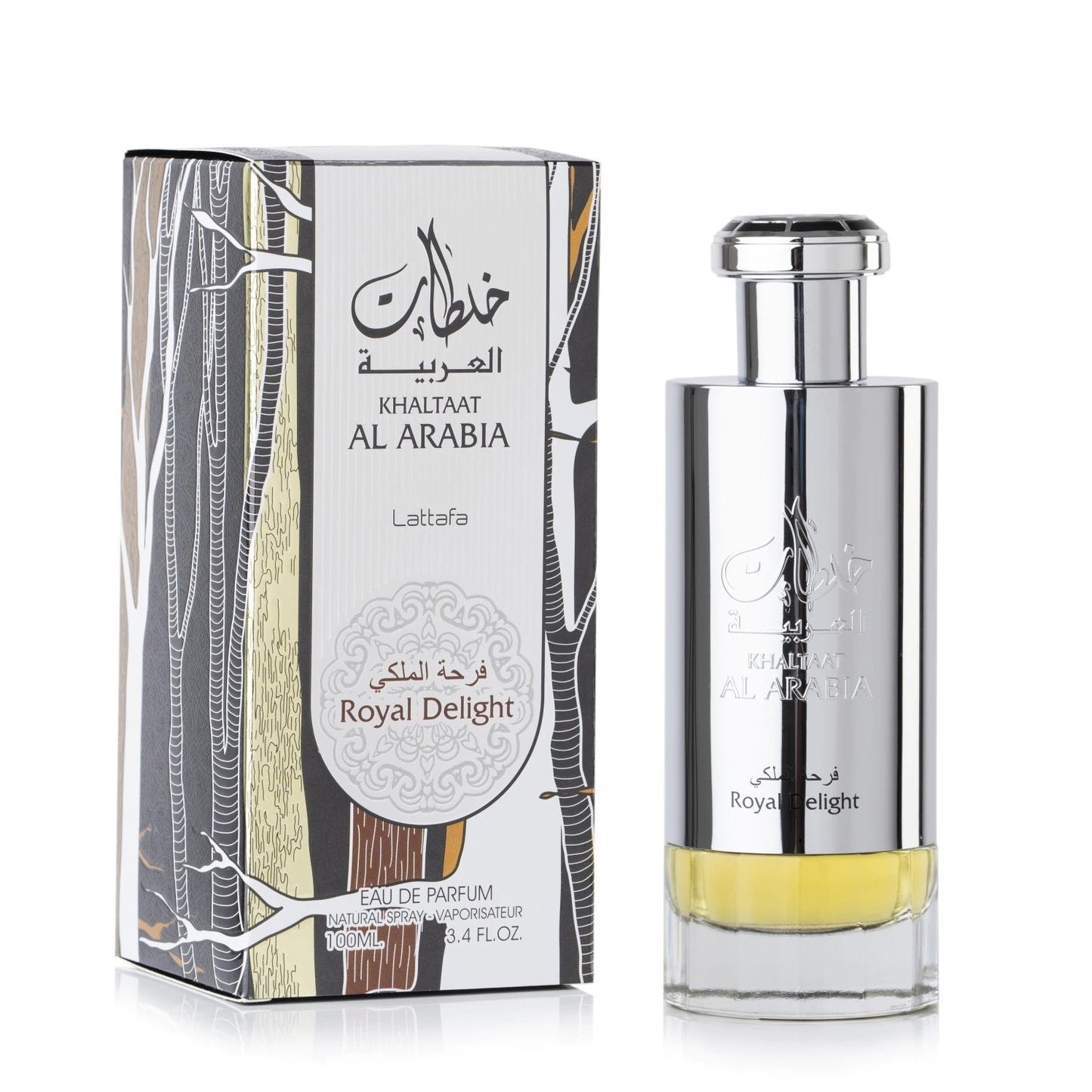 100 ml Eau de Perfume Khalaat Arbia Silver Fragrância Picante Amadeirado Frutado para Mulher