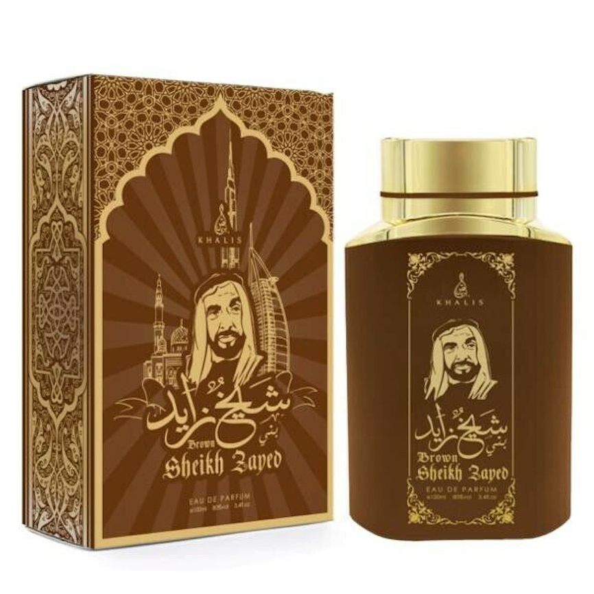 100 ml de Eau de Perfume SHEIKH ZAYED BROWN Fragrância de Baunilha e Oud para Homem