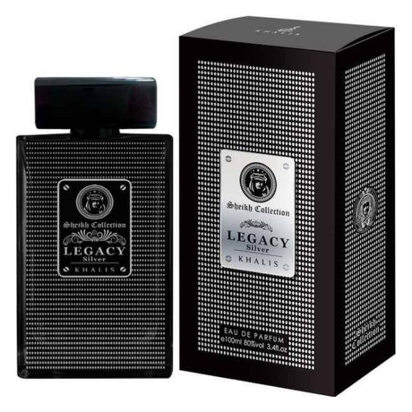 100 ml de Eau de Perfume LEGACY SILVER Fragrância Frutada de Couro para Homem
