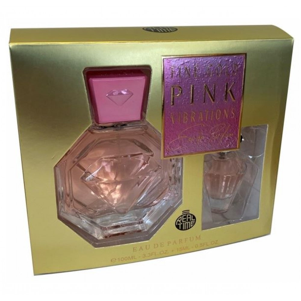 100ml + 15ml EDP FINE GOLD PINK VIBRATION Fragrância Mediterrânea para Mulher