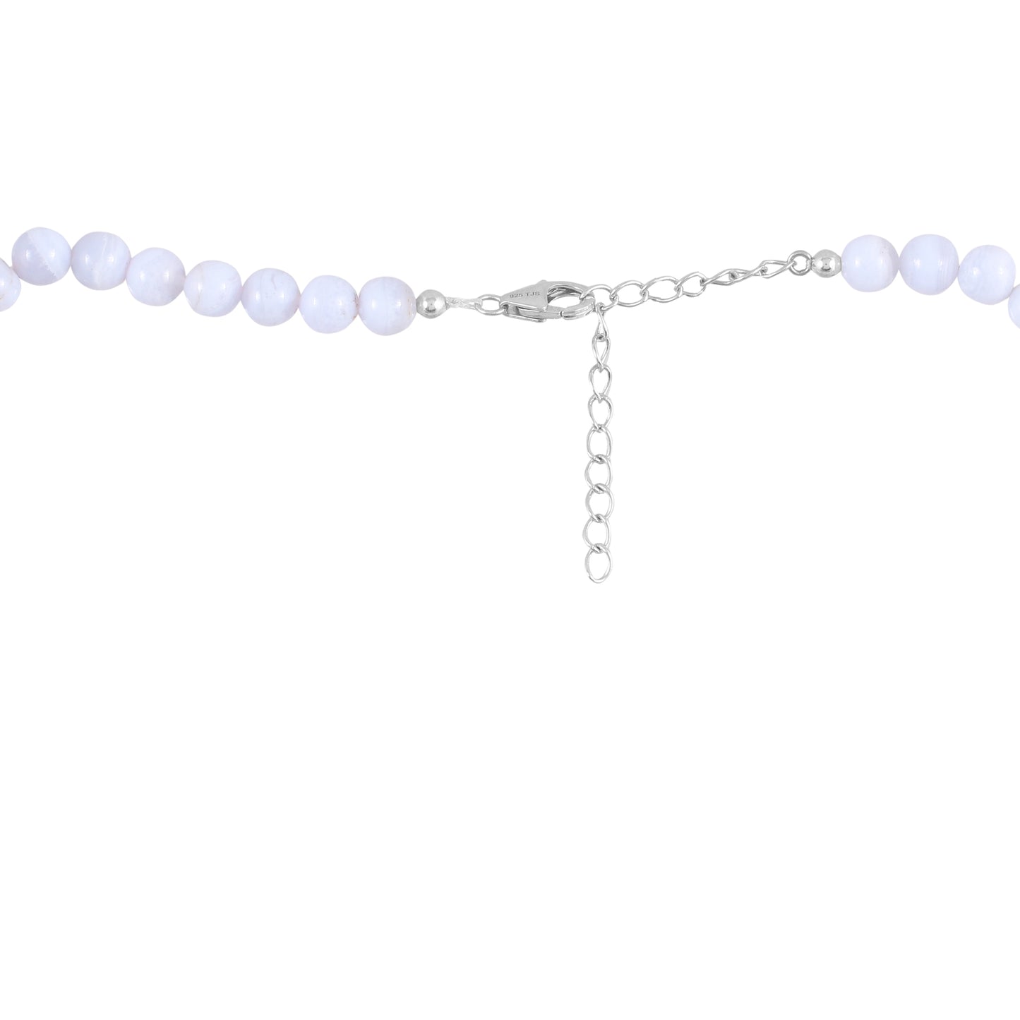 Colar de Prata com Ágata Rendada Azul