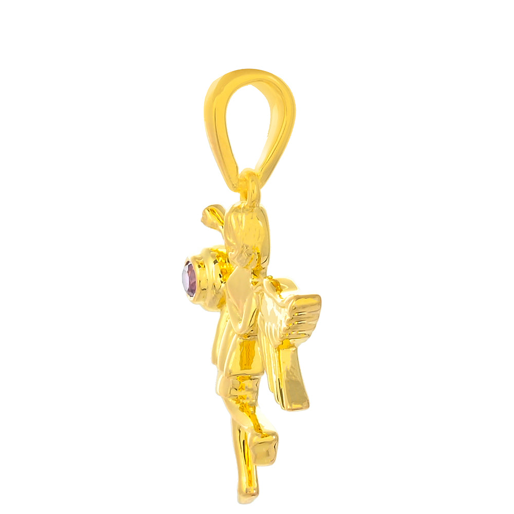 Pendente de Prata com Banho de Ouro com Granada de Rhodolite