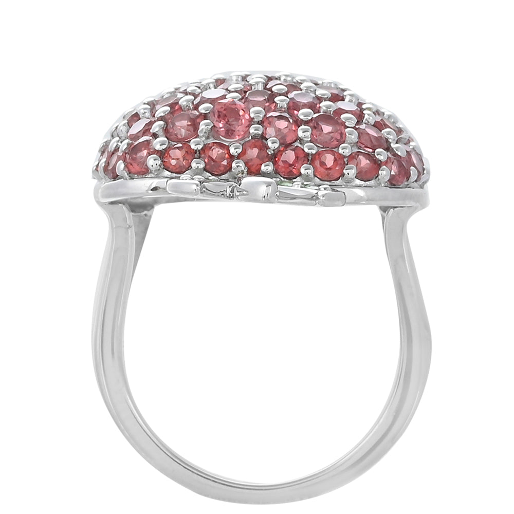 Anel de Prata com Granada de Rhodolite e Granada Tsavorite Contraste: Cabeca de Veado (800)