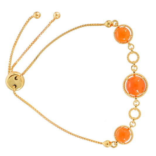 Pulseira de Prata com Banho de Ouro com Cornalina Contraste: Cabeca de Veado (800)